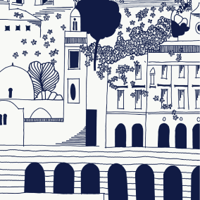 Algiers the white city - A3 Poster Illustration