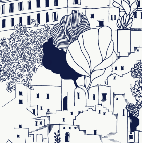 Algiers the white city - A3 Poster Illustration