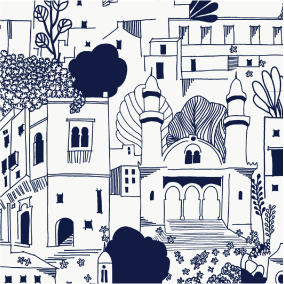 Algiers the white city - A3 Poster Illustration